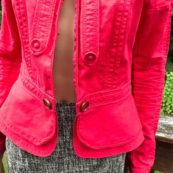 Anthropologie Elevenses Red Blazer Size 4 - Picture 5 of 8